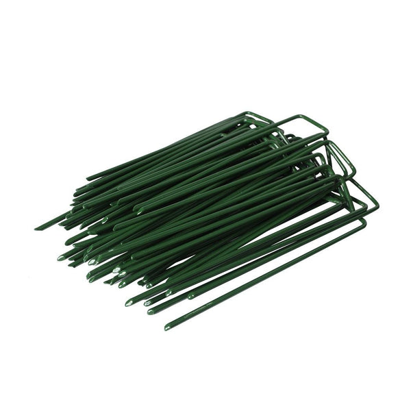 100PCS Synthetic Artificial Grass Turf Pins U Fastening Lawn Tent Pegs Weed Mat Deals499