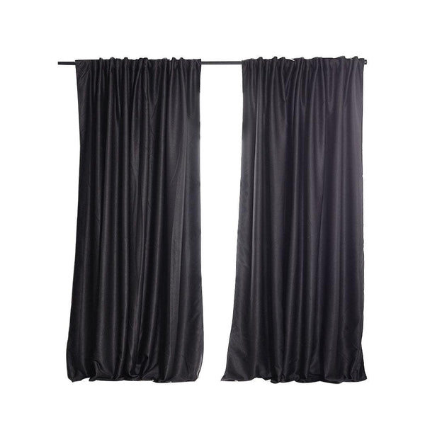 2X Blockout Curtains Curtain Blackout Bedroom 132cm x 213cm Dark Grey Deals499
