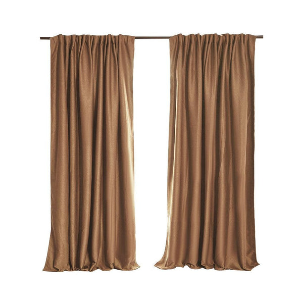 2X Blockout Curtains Curtain Blackout Bedroom 132cm x 213cm Mustard Deals499