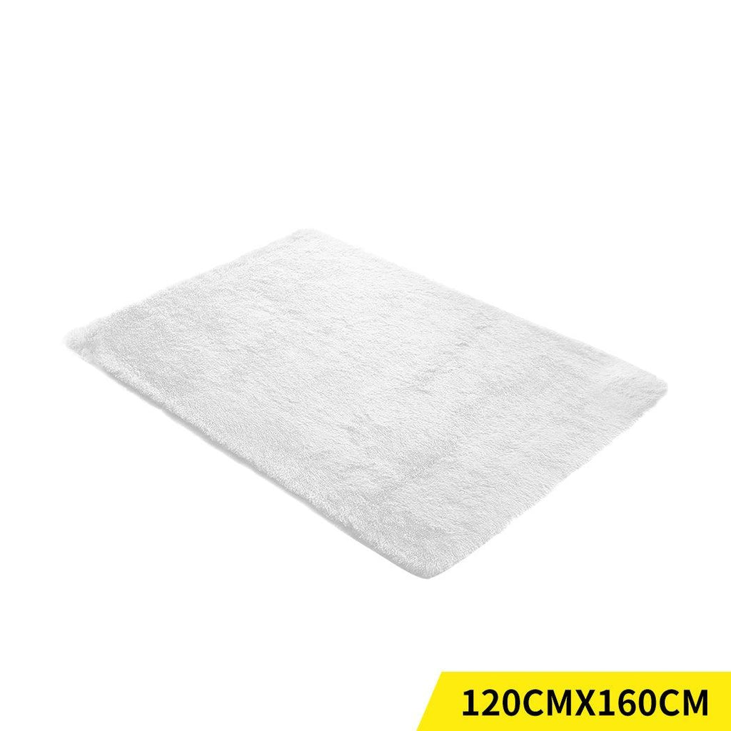Designer Soft Shag Shaggy Floor Confetti Rug Carpet Home Decor 120x160cm White Deals499