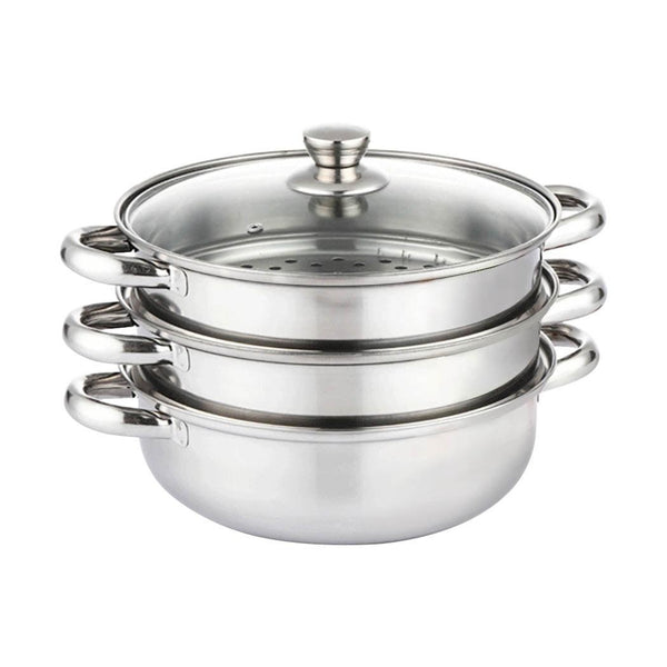 3 Tier Stainless Steel Steamer Meat Vegetable Cooking Steam Hot Pot Kitchen Tool Deals499