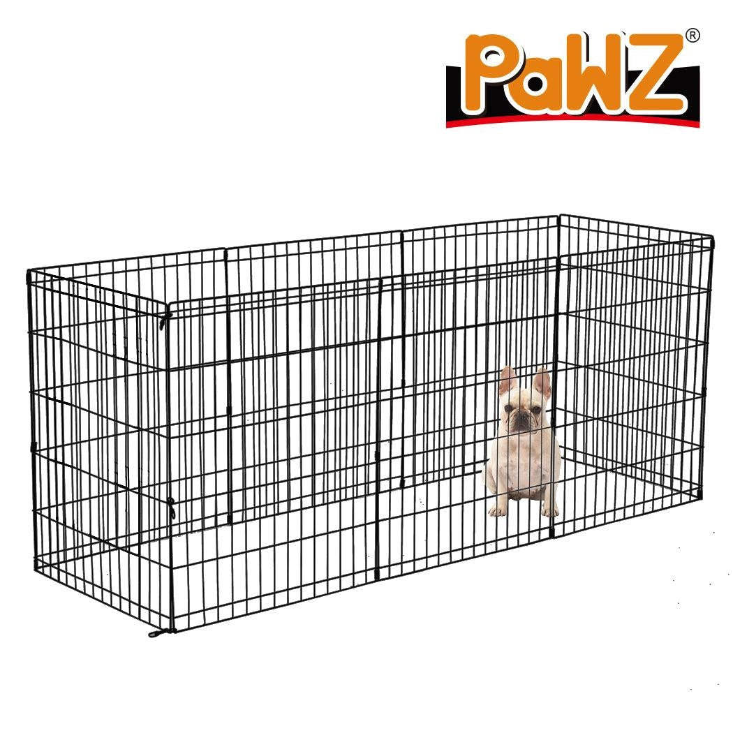 PaWz Pet Dog Playpen Puppy Exercise 8 Panel Fence Black Extension No Door 30