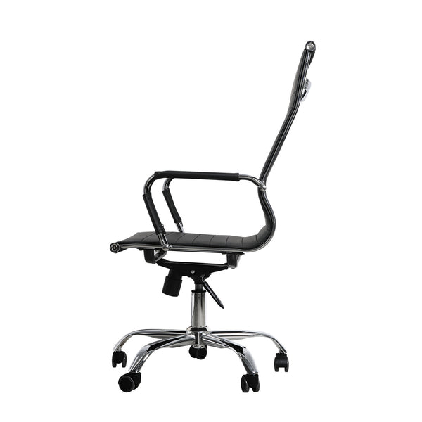 Office Chair Gaming Chair Home Work Study PU Mat Seat High-Back Computer Black Deals499