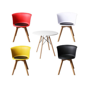 Office Meeting Table Chair Set 4 PU Leather Seat Dining Tables Chair Round Desk Type 5 Deals499