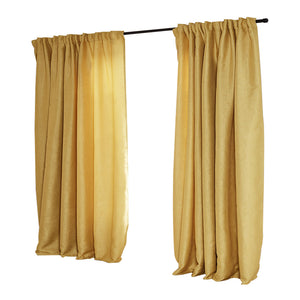 2X Blockout Curtains Curtain Living Room Window Mustard 180CM x 230CM Deals499