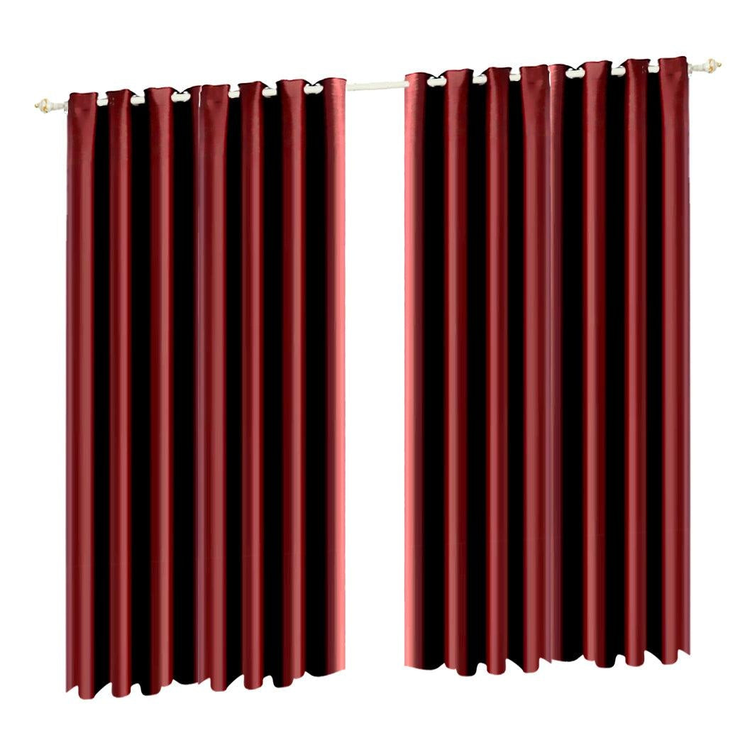 2x Blockout Curtains Panels Blackout 3 Layers Eyelet Room Darkening  300x230cm Deals499