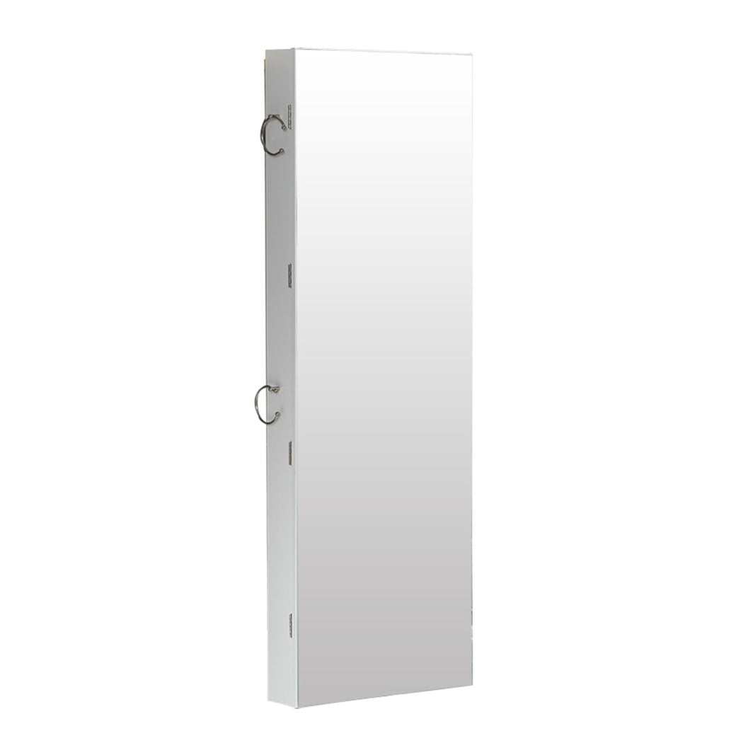 Levede Wall Mounted or Hang Over Mirror Jewellery Cabinet in White Colour Deals499