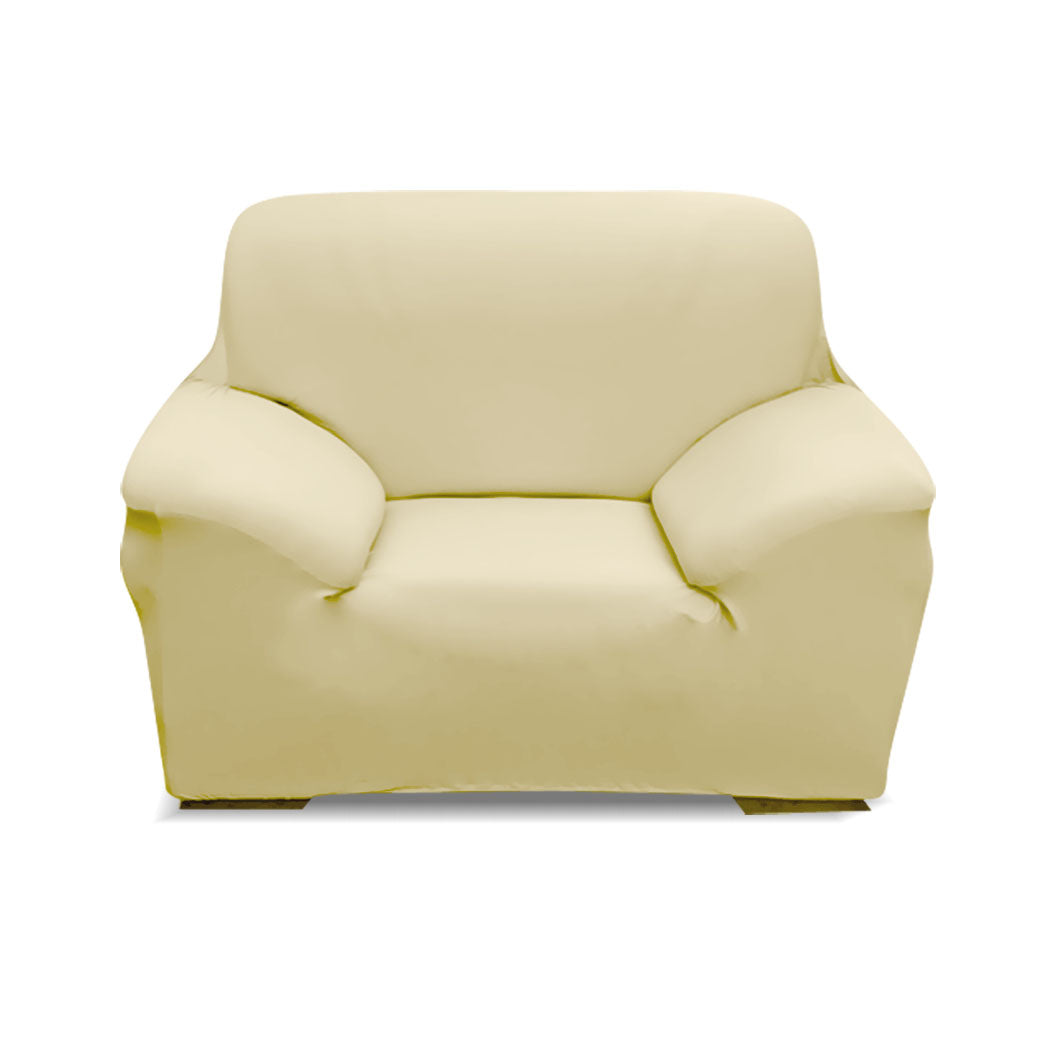 Easy Fit Stretch Couch Sofa Slipcovers Protectors Covers 1 Seater Cream Deals499