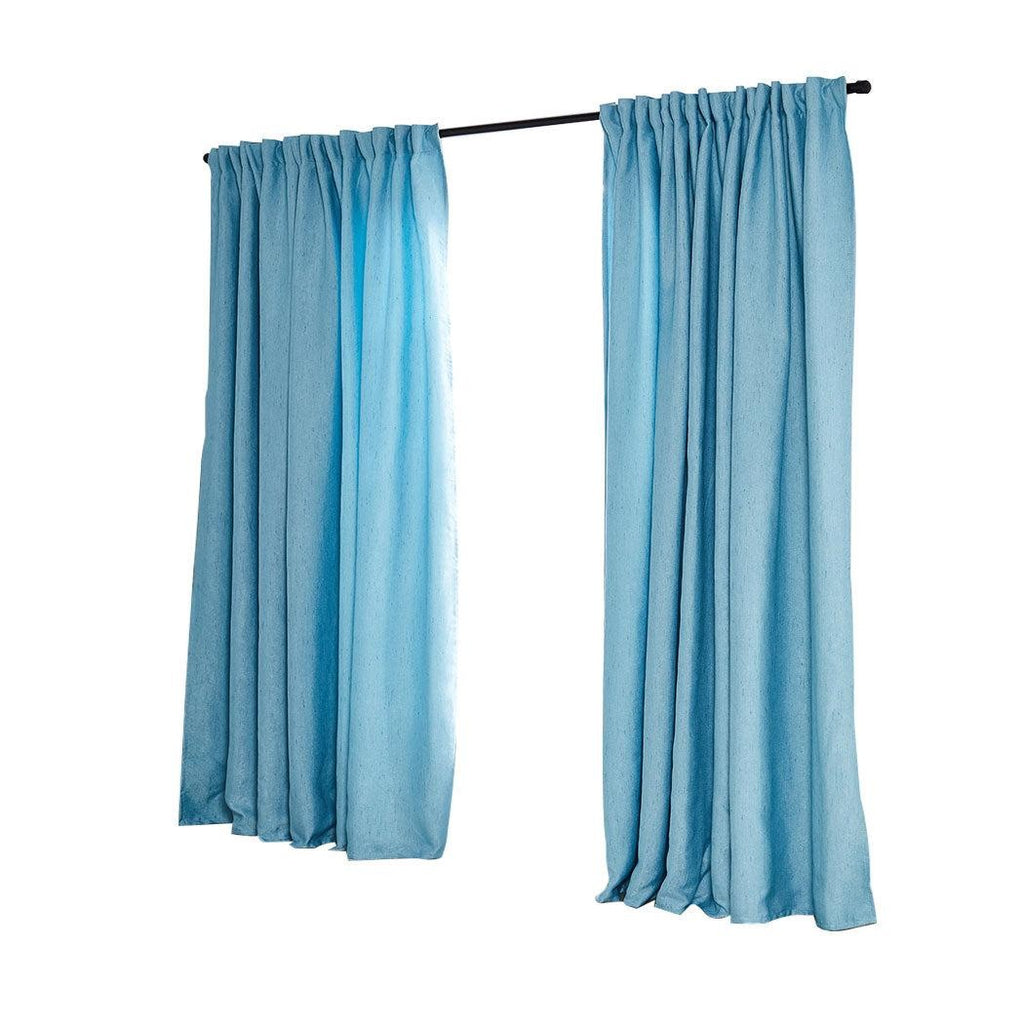 2X Blockout Curtains Curtain Living Room Window Blue 140CM x 230CM Deals499