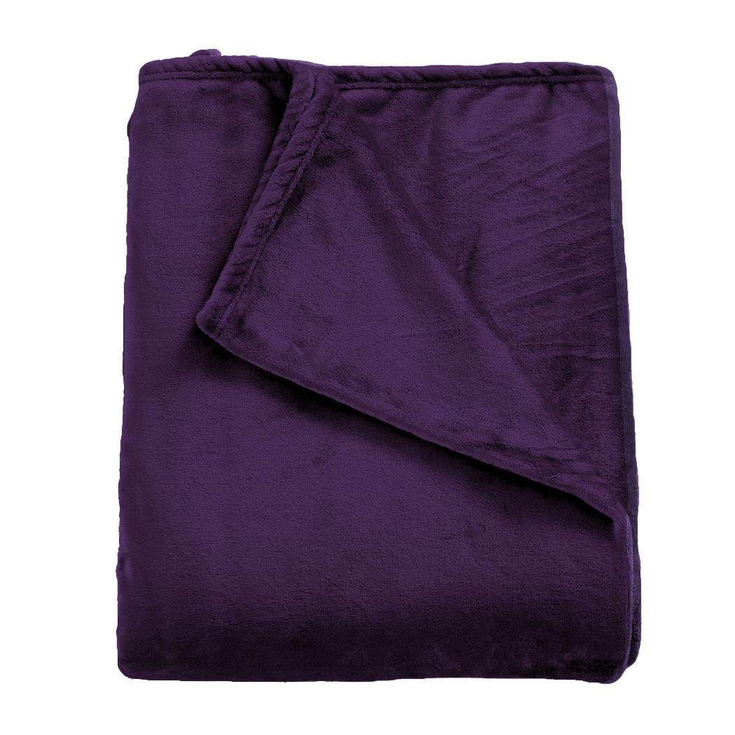 DreamZ 320GSM 220x240cm Ultra Soft Mink Blanket Warm Throw in Aubergine Colour Deals499