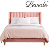 Levede Bed Frame Velvet Base Bedhead Headboard Queen Size Wooden Platform Pink Deals499