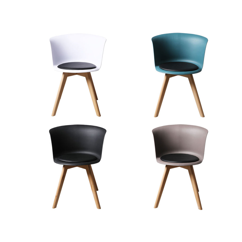 4Pcs Office Meeting Chair Set PU Leather Seats Dining Chairs Home Cafe Retro Type 1 Deals499