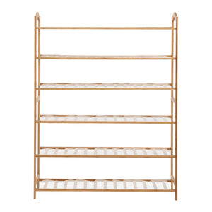 Levede Bamboo Shoe Rack Storage Wooden Organizer Shelf Stand 6 Tiers Layers 70cm Deals499