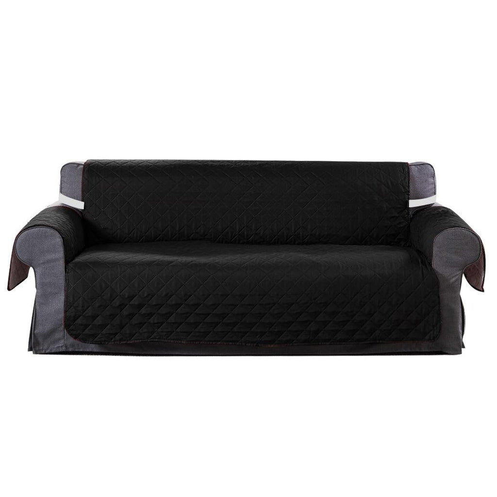 Sofa Cover Couch Lounge Protector Quilted Slipcovers Waterproof Black 335cm x 218cm Deals499