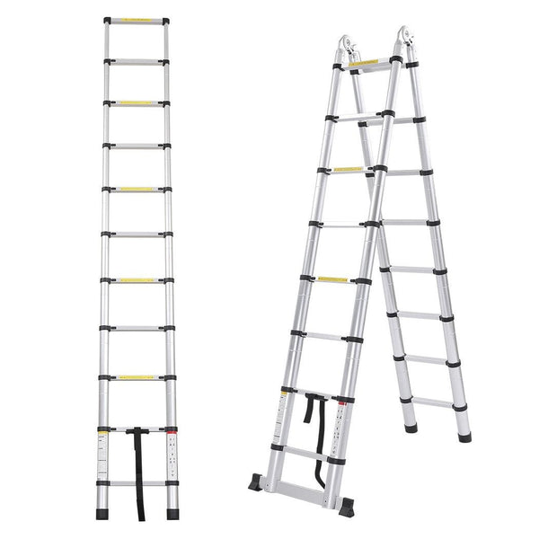 1.6M+1.6M Telescopic Aluminium Multipurpose Ladder Extension Alloy Extendable Step Deals499