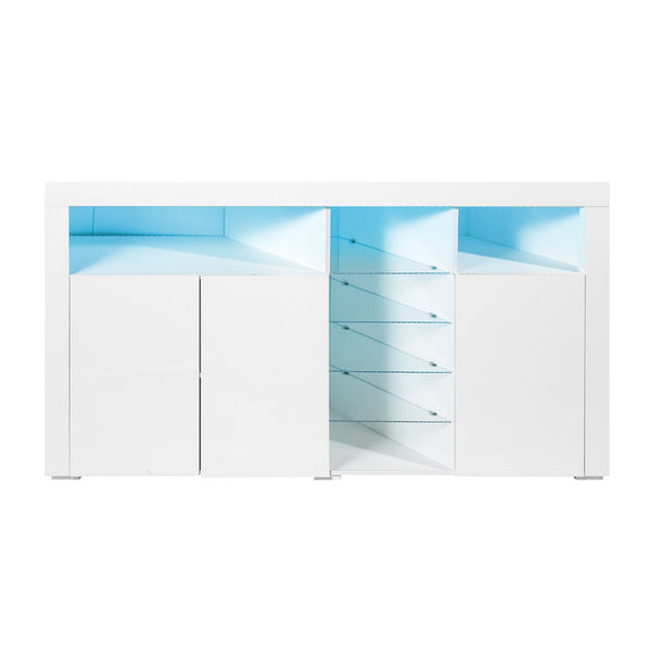Levede Buffet Sideboard Storage Modern High Gloss Cabinet Cupboard White Deals499