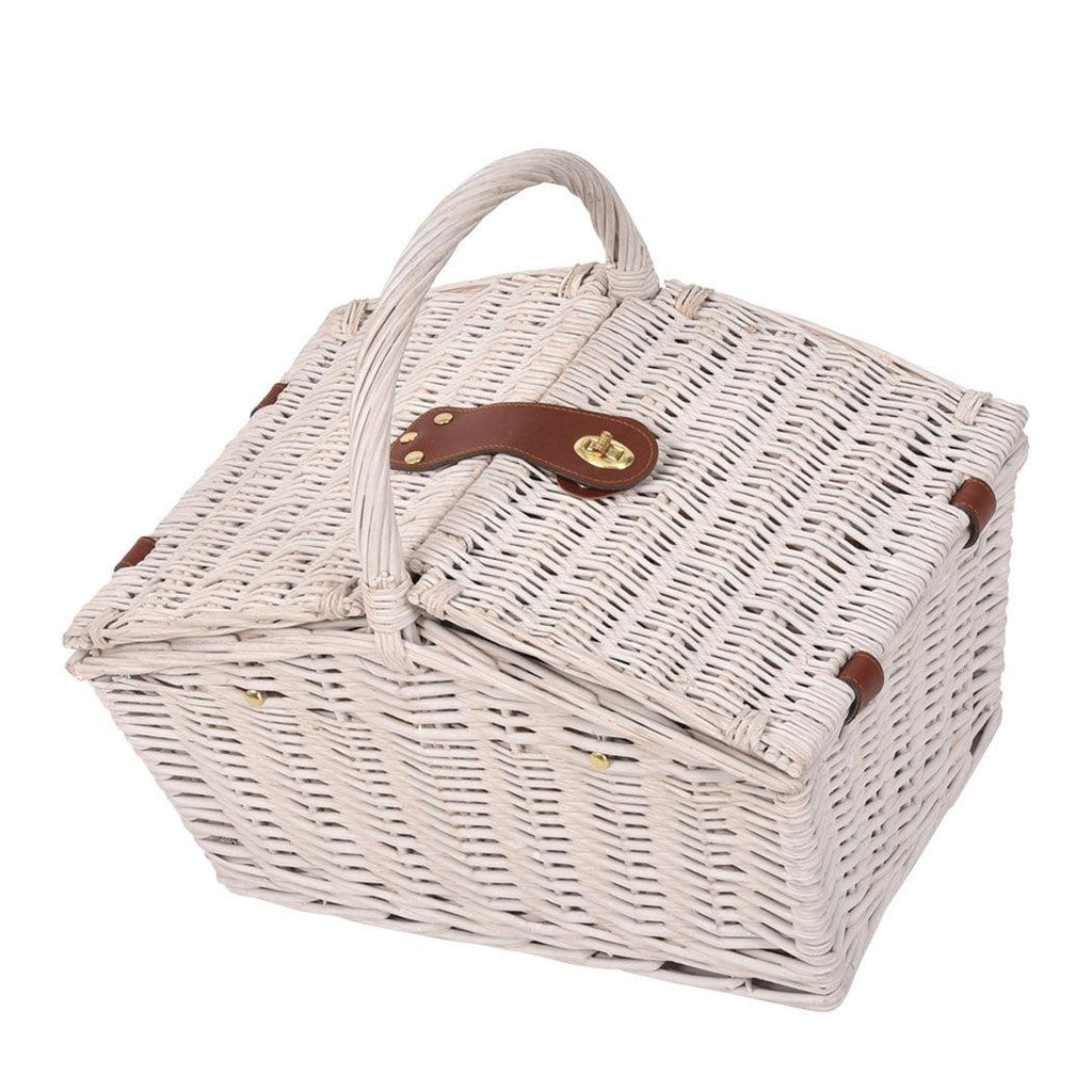 2 Person Picnic Basket Baskets Set Outdoor Blanket Deluxe Wicker Gift Storage Deals499