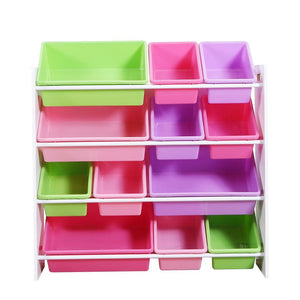 Levede 12Bins Kids Toy Box Bookshelf Organiser Display Shelf Storage Rack Drawer Deals499