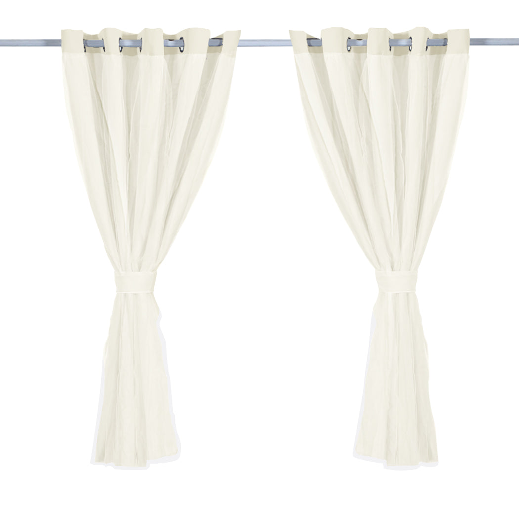 2x Blockout Curtains Panels 3 Layers with Gauze Room Darkening 180x230cm Sand Deals499