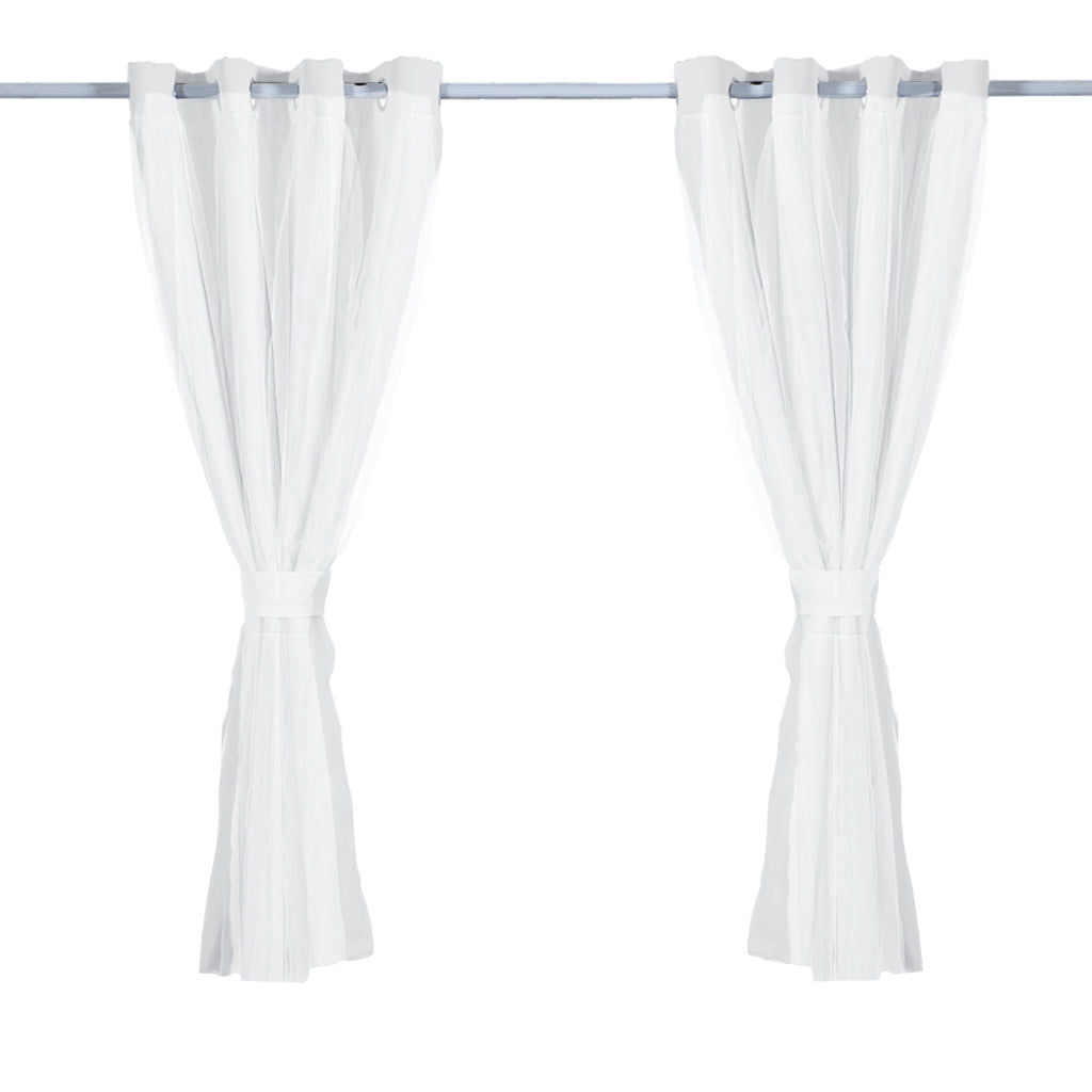 2x Blockout Curtains Panels 3 Layers with Gauze Room Darkening 140x244cm Grey Deals499