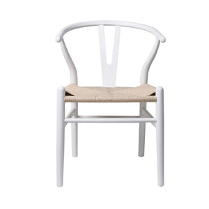 Set of 2 Dining Chairs Rattan Seat Side Chair Kitchen Wood Furniture White Deals499