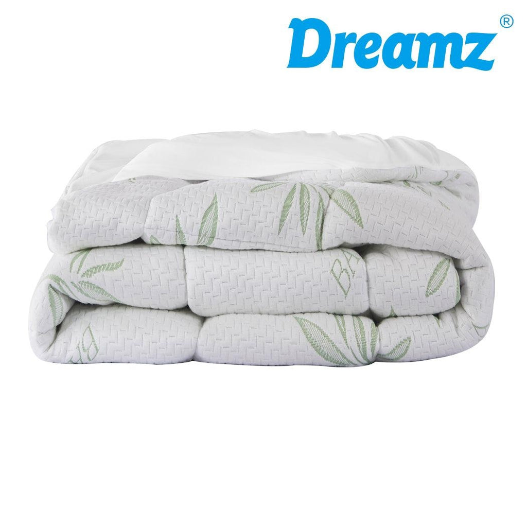 Dreamz Bamboo Pillowtop Mattress Topper Protector Waterproof Cover King Single Deals499