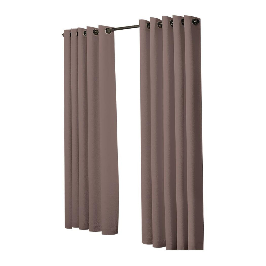 2x Blockout Curtains Panels 3 Layers Eyelet Room Darkening 180x230cm Taupe Deals499