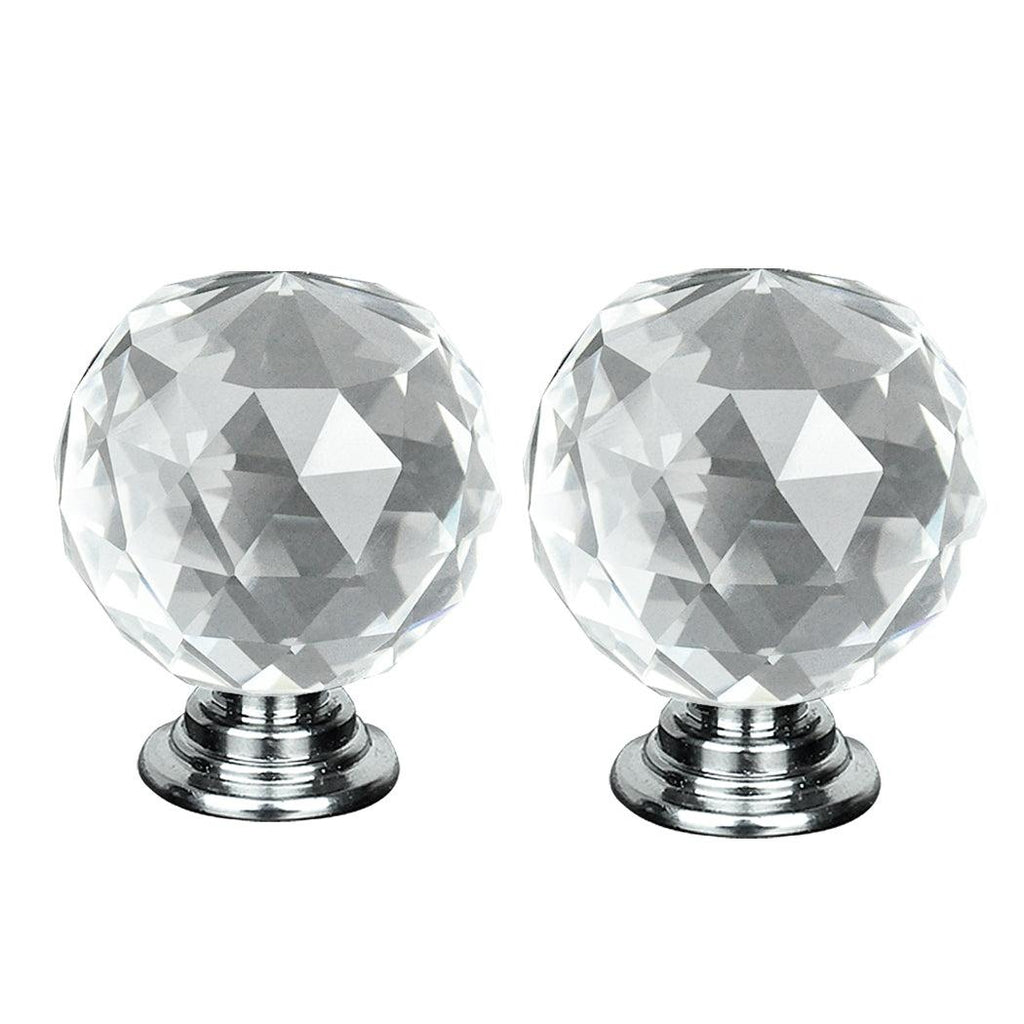30mm 10Pack Clear Crystal Glass Door Pull Knobs Knob Drawer Handle Cabinet +Screw Deals499