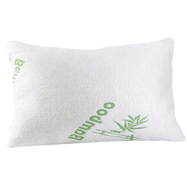 2x DreamZ Luxury Natural Memory Foam Bed Pillows Bamboo Fabric Cover 70x40cm DreamZ