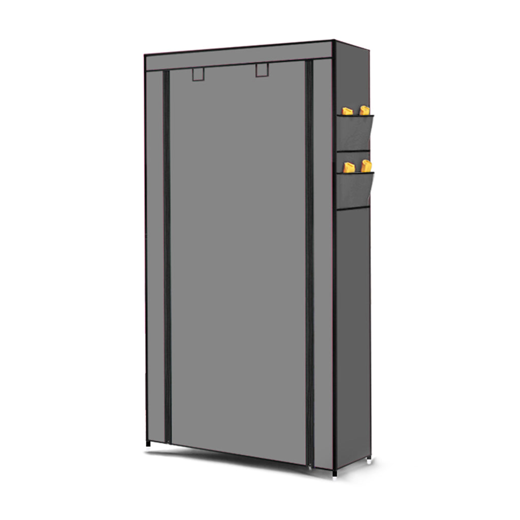 Levede 10 Tier Shoe Rack Portable Storage Cabinet Organiser Wardrobe Grey Cover Deals499