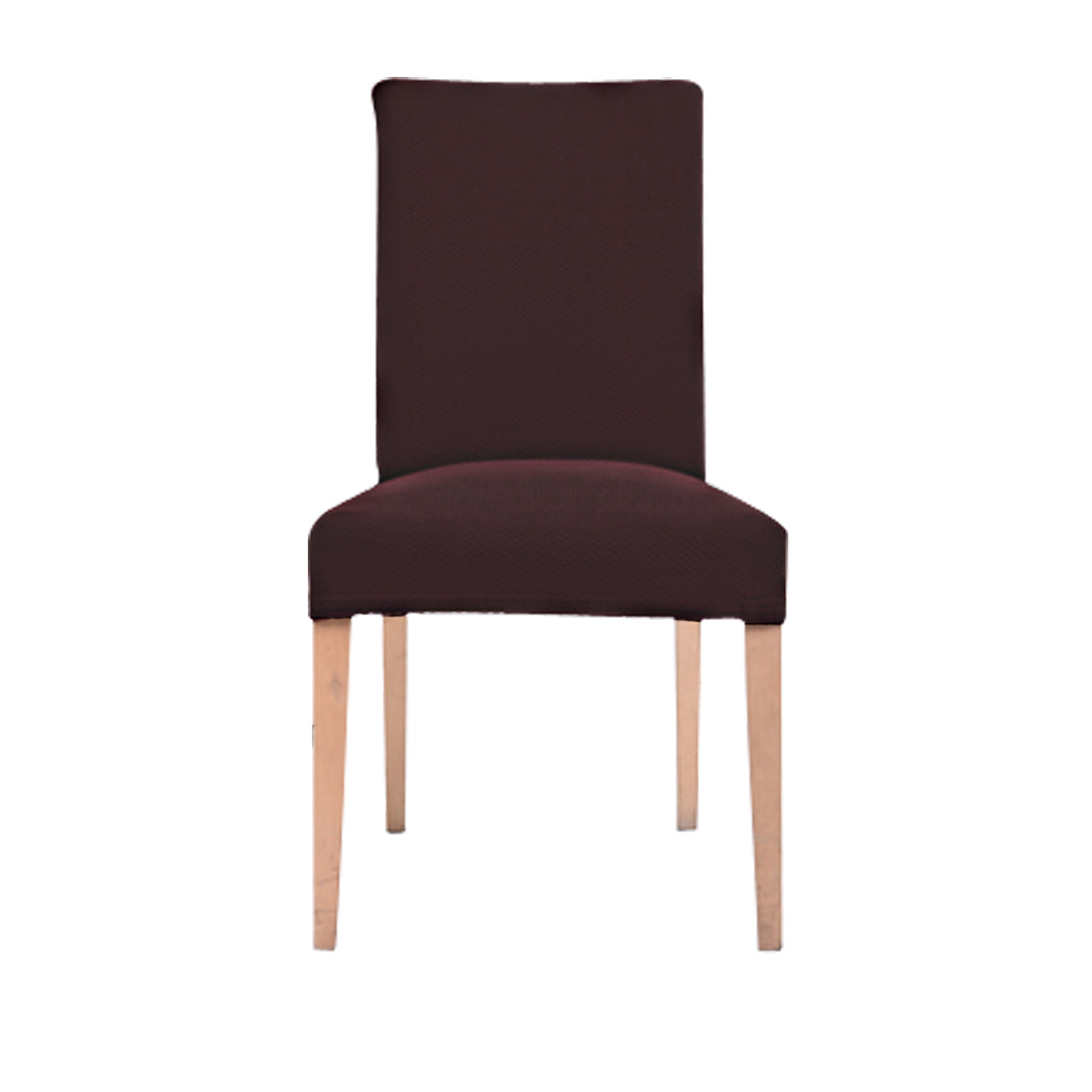 8x Stretch Corduroy Dining Chair Cover Seat Cover Protector Slipcovers Chocolate Deals499