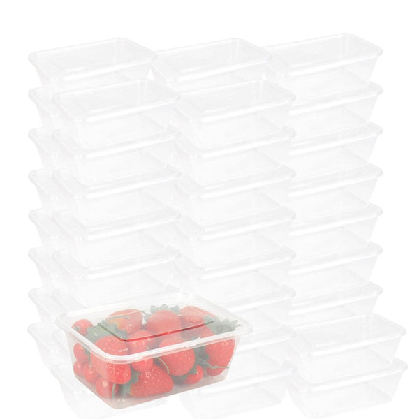 1000 Pcs 750ml Take Away Food Platstic Containers Boxes Base and Lids Bulk Pack Deals499