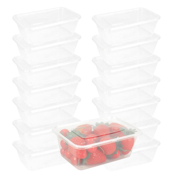 100 Pcs 1000ml Take Away Food Platstic Containers Boxes Base and Lids Bulk Pack Deals499