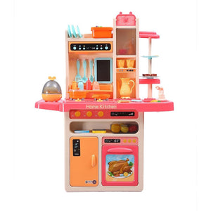 65 Pcs Kids Kitchen Play Set Pretend Cooking Toy Children Cookware Utensils Pink Deals499