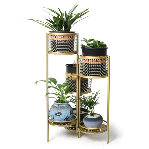 6 Tier Plant Stand Swivel Outdoor Indoor Metal Stands Flower Shelf Gold Garden Deals499