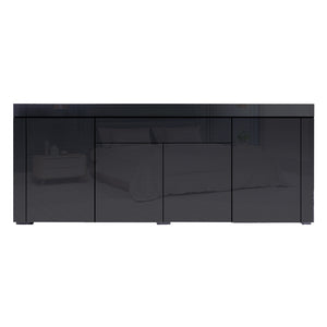 Levede Buffet Sideboard Cabinet High Gloss Storage Modern Doors Cupboard Black Deals499