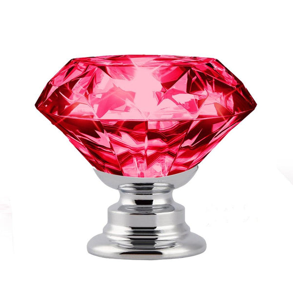 10 Pcs 30mm Red Diamond Shape Glass Door Knob Drawer Cabinet Handle Deals499