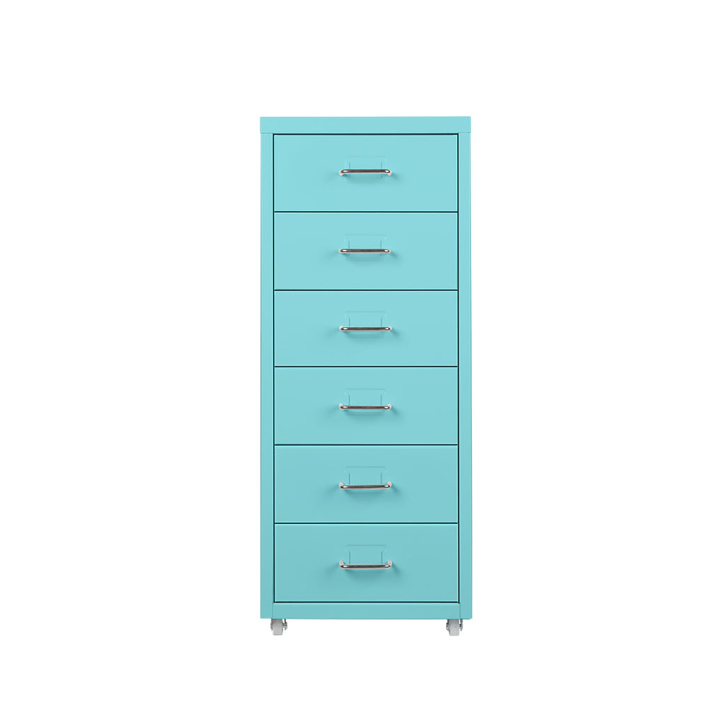 Filing Cabinet Storage Cabinets Steel Metal Home Office Organise 6 Drawer Blue Deals499