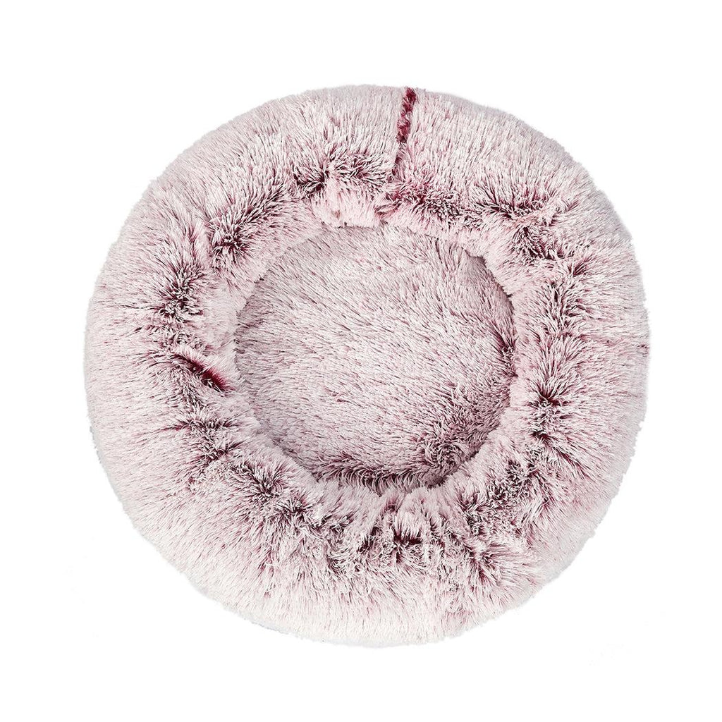 Pet Bed Cat Dog Donut Nest Calming Mat Soft Plush Kennel Pink L Deals499