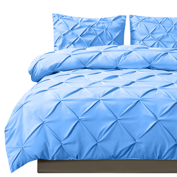 DreamZ Diamond Pintuck Duvet Cover and Pillow Case Set in UK Size in Navy Colour Deals499