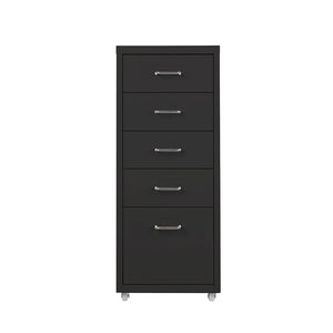 5 Drawers Portable Cabinet Rack Storage Steel Stackable Organiser Stand Black Deals499