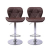 2x Bar Stools Stool Swivel Gas Lift Kitchen Leather Chair Chairs Metal Barstools Deals499