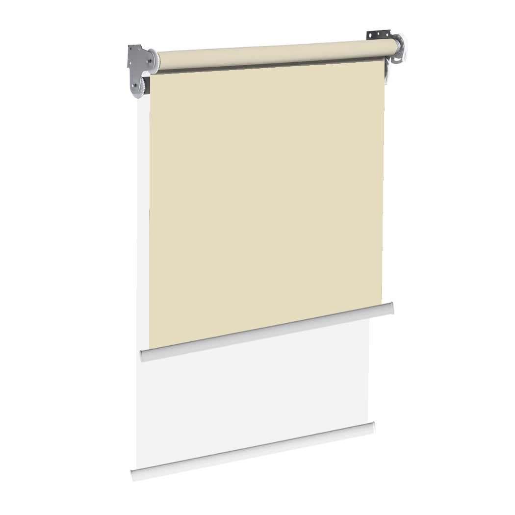 Modern Day/Night Double Roller Blinds Commercial Quality 120x210cm Cream White Deals499