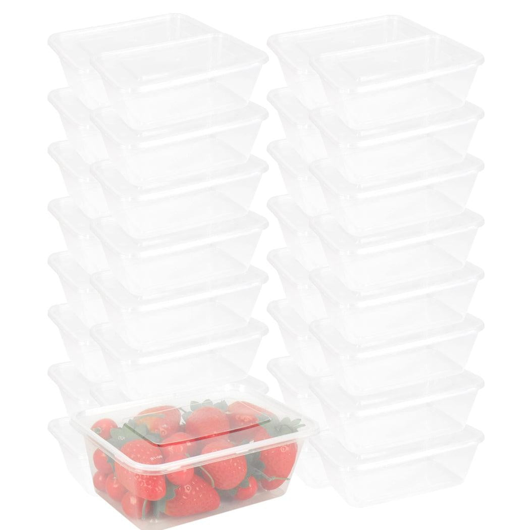 200 Pcs 750ml Take Away Food Platstic Containers Boxes Base and Lids Bulk Pack Deals499