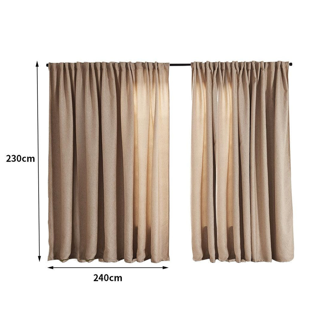2X Blockout Curtains Curtain Living Room Window Buff 240CM x 230CM Deals499