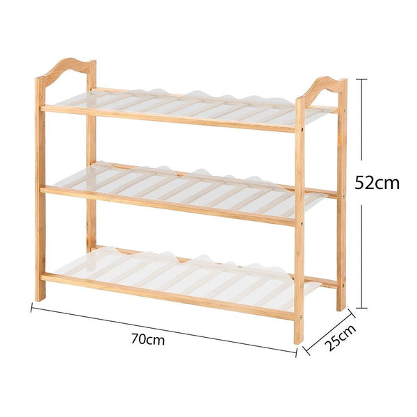 Levede Bamboo Shoe Rack Storage Wooden Organizer Shelf Stand 3 Tiers Layers 70cm Deals499