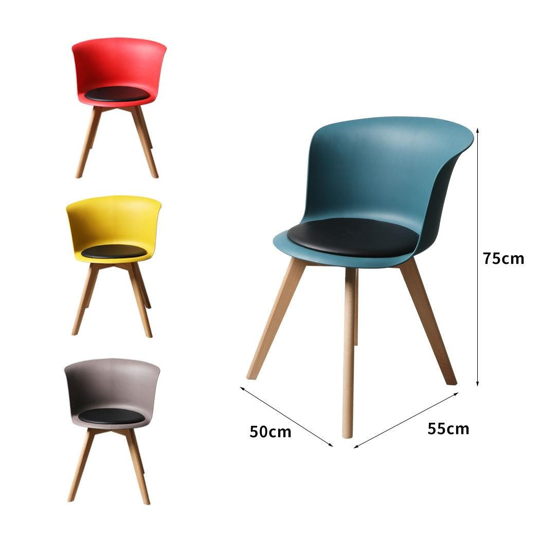 4Pcs Office Meeting Chair Set PU Leather Seats Dining Chairs Home Cafe Retro Type 3 Deals499