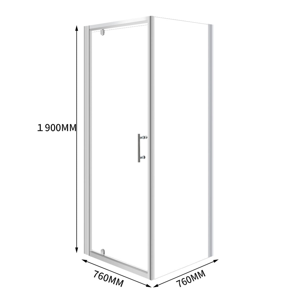 Levede Bath Shower Enclosure Screen Seal Strip Glass Shower Door 760x760x1900mm Deals499