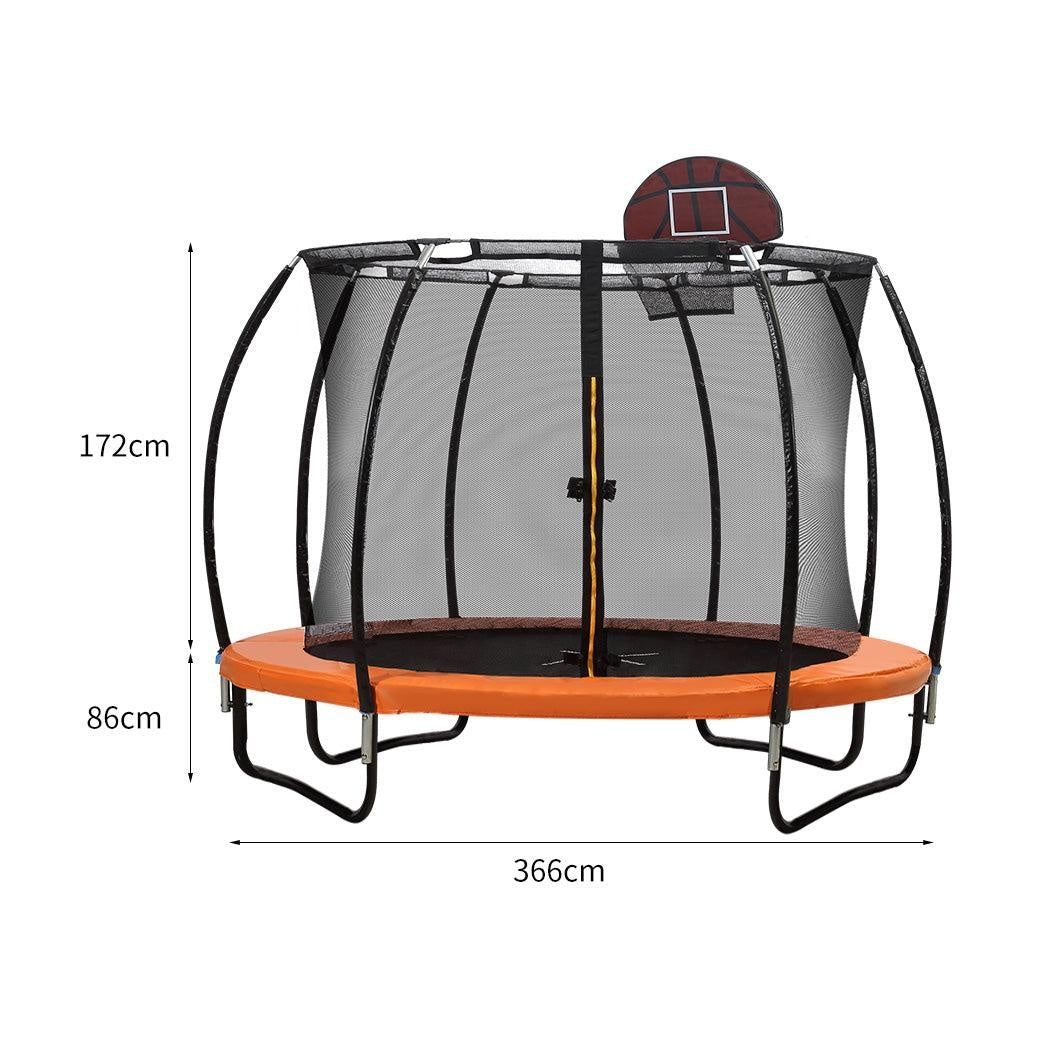 Trampoline Round Trampolines Mat Springs Net Safety Pads Cover Basketball 12FT Deals499