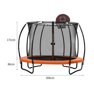 Trampoline Round Trampolines Mat Springs Net Safety Pads Cover Basketball 12FT Deals499
